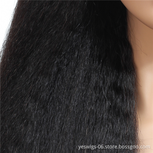 Wholesale Cheap Indian Human Hair 100% Unprocessed Cuticle Aligned Virgin Indian Wig Yaki Straight Lace Closure Wig Human Hair